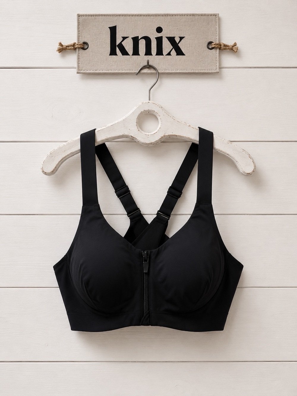 Knix Black Crossback Wireless Bra – Size 5 - Picture 1 of 8
